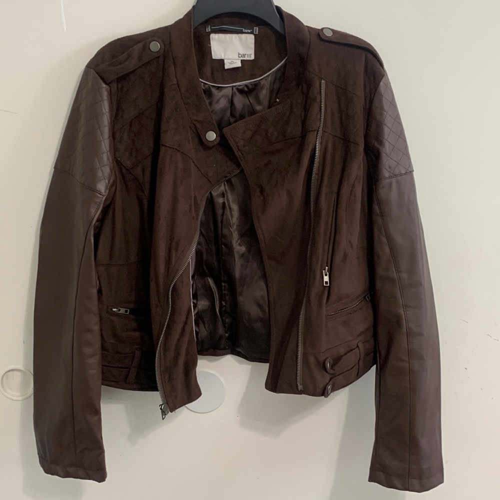 BAR III women’s brown faux suede jacket size extra large